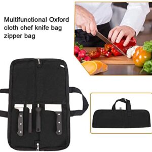 QEES Knife Roll,Knife Bag,Knife Case 4 Slots For Home Kitchen Knife Tools,Chef Knife Bag with Handle.Durable Knife Bags For Chefs Men Women Culinary Camping Working Traveling.Chef Knife Roll