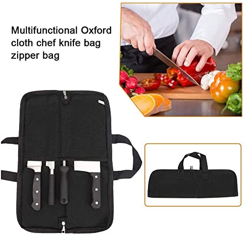 QEES Knife Roll,Knife Bag,Knife Case 4 Slots For Home Kitchen Knife Tools,Chef Knife Bag with Handle.Durable Knife Bags For Chefs Men Women Culinary Camping Working Traveling.Chef Knife Roll