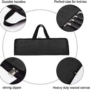 QEES Knife Roll,Knife Bag,Knife Case 4 Slots For Home Kitchen Knife Tools,Chef Knife Bag with Handle.Durable Knife Bags For Chefs Men Women Culinary Camping Working Traveling.Chef Knife Roll