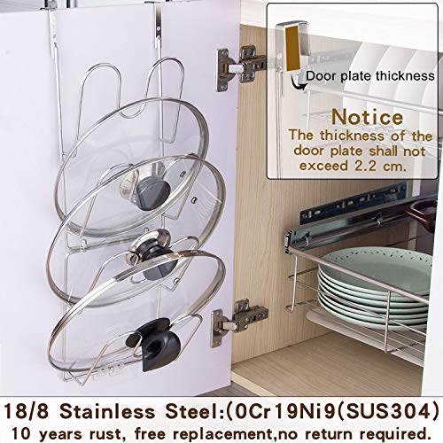 YQh The-Cabinet Pot Lid Organizer,Door Mounted Pot cover rack,Pot Lid Storage,Cabinet-Hanging Type Pot Lid Rack