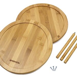 Greenco Bamboo Lazy Susan Turntable Spice Rack, 10 Inch 2- Tier Premium Bamboo, Rotating Organizer, Perfect for Kitchens Countertops, Pantry Storage, and Bathrooms