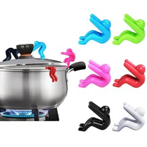 spill-proof lid lifter for soup pot, kitchen tools lid stand heat resistant holder keep the lid open, great cooking helpers and decoration 6 pack