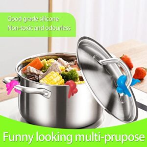 Spill-proof Lid Lifter for Soup Pot, Kitchen Tools Lid Stand Heat Resistant Holder Keep The Lid Open, Great Cooking Helpers and Decoration 6 Pack