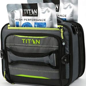 Arctic Zone Titan Deep Freeze Fridge Cold Expandable Insulated Horizontal Lunch Pack with 2X 250g High Performance Ice Walls, Grey