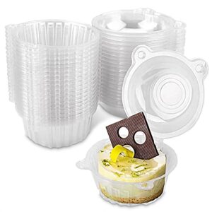 individual cupcake boxes 100pcs plastic container with lid | dessert containers with lids – individual cupcake containers for cupcakes & muffin storage container – plastic cupcake holder with lid