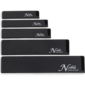 noble home & chef 5-piece universal knife guards are felt lined, more durable, no bpa, gentle on blades, and long-lasting knife covers are non-toxic and abrasion resistant! (knives not included)