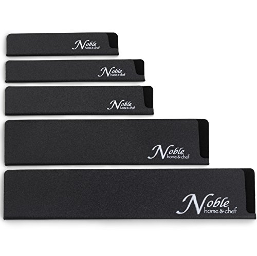 Noble Home & Chef 5-Piece Universal Knife Guards are Felt Lined, More Durable, No BPA, Gentle on Blades, and Long-Lasting Knife Covers Are Non-Toxic and Abrasion Resistant! (Knives Not Included)