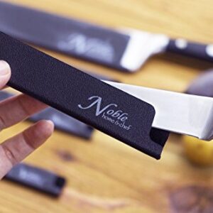 Noble Home & Chef 5-Piece Universal Knife Guards are Felt Lined, More Durable, No BPA, Gentle on Blades, and Long-Lasting Knife Covers Are Non-Toxic and Abrasion Resistant! (Knives Not Included)