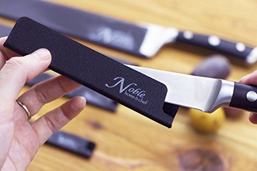 Noble Home & Chef 5-Piece Universal Knife Guards are Felt Lined, More Durable, No BPA, Gentle on Blades, and Long-Lasting Knife Covers Are Non-Toxic and Abrasion Resistant! (Knives Not Included)