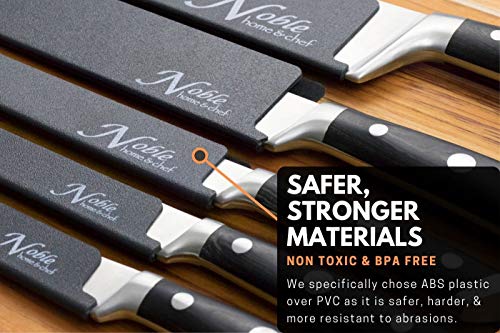 Noble Home & Chef 5-Piece Universal Knife Guards are Felt Lined, More Durable, No BPA, Gentle on Blades, and Long-Lasting Knife Covers Are Non-Toxic and Abrasion Resistant! (Knives Not Included)