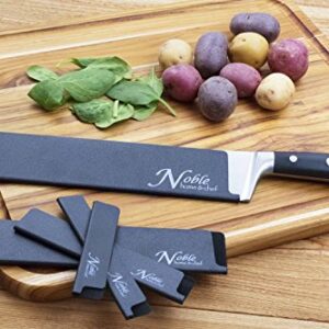 Noble Home & Chef 5-Piece Universal Knife Guards are Felt Lined, More Durable, No BPA, Gentle on Blades, and Long-Lasting Knife Covers Are Non-Toxic and Abrasion Resistant! (Knives Not Included)