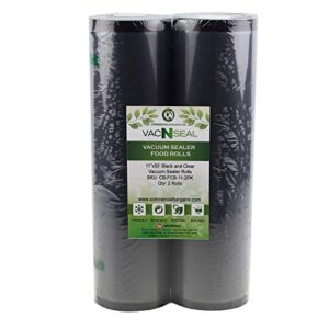 2 large commercial bargains 11″ x 50′ black and clear commercial vacuum sealer food storage rolls