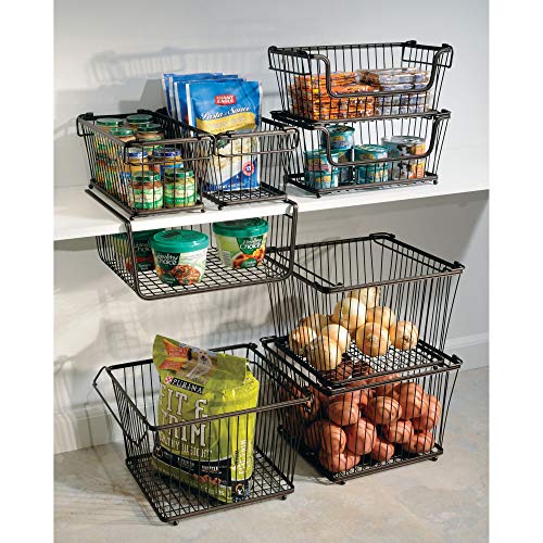 iDesign York Metal Under Shelf Storage Basket Storage Organizer for Kitchen, Bathroom, Office, Bronze