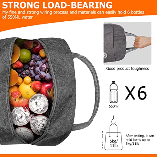 AURUZA Insulated Lunch Bag 2pack,Reusable Meal Prep Lunch Bag for Work,Adult Portable Tote Lunch bags,Waterproof,with small pocket,For work/School/Picnic/Camping/Beach/Park