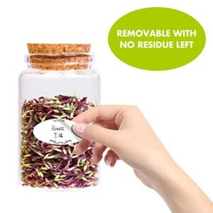 500 Removable Freezer Pantry Canning Labels Set Water Oil Resistant with Perforation Line for Food Containers Jars Kitchen Restaurant Storage Organization