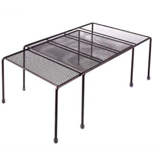 expandable stackable kitchen cabinet and counter shelf organizer,kitchen shelves, cabinet organization,bronze