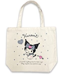 eitai sanrio kuromi cute tote bag, shopping bag, kitchen reusable grocery bag, 15 in(h) x 11.8 in(l) x 5.5 in(w)