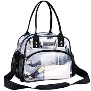 uspeclar clear tote bag, clear lunch bag with removable bottom board for women & men, see through reusable lunch box for workplaces ,clear shoulder bag for women for work