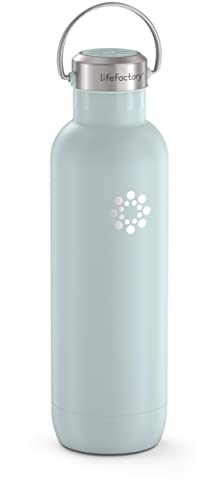 LIfeFactory Stainless Steel Vacuum-Insulated Sport Bottle, 24 Ounce, Mint