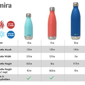 MIRA 12 oz Stainless Steel Vacuum Insulated Water Bottle - Double Walled Cola Shape Thermos - 24 Hours Cold, 12 Hours Hot - Reusable Metal Water Bottle - Kids Leak-Proof Sports Flask - Matte Black