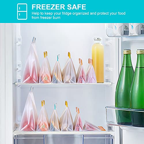 Reusable Food Storage Bags Stand Up, 9 Pack Ziplock Reusable Freezer Bags, Leakproof Storage Gallon Bags, Reusable Silicone Food Bags, Sandwich Bags, Reusable Kids Snack Bags