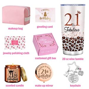 21st Birthday Gifts for Her, Unique Birthday Gift Basket for Girlfriends, Daughter, Friend, Sister, Coworker or Partner Turning 21 Years Old, Fabulous Funny 21st Bday Gifts