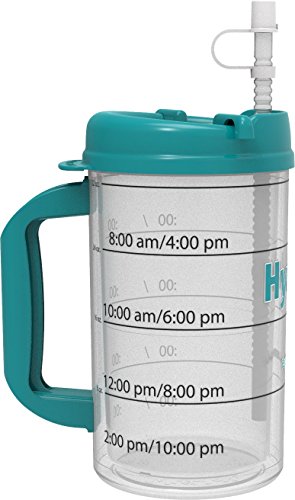 Hydr-8 Water Bottle - Time Marked Air Insulated 32 Ounce Mug