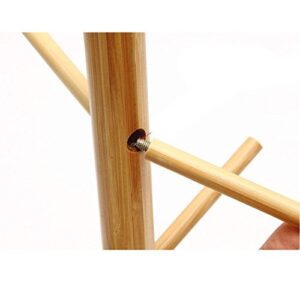 Bamboo Wooden Mug Rack Tree Coffee Tea Cup Organizer Hanger Holder with 6 Hooks Removable Bamboo Mug Stand by AHYUAN