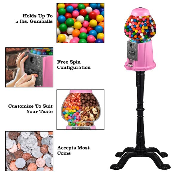 Great Northern Popcorn 83-DT5683-P Gumball Machine, 15", Pink