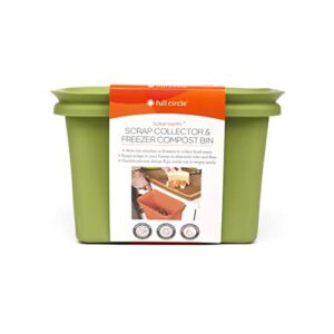 full circle scrap happy food scrap collector and freezer compost bin, green