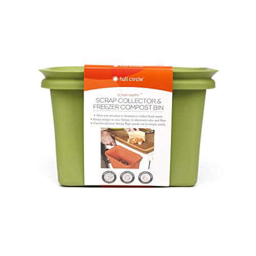 Full Circle Scrap Happy Food Scrap Collector and Freezer Compost Bin, Green