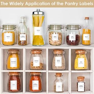 434 Pcs Kitchen Pantry Labels for Food Containers with DIY Blank Labels, 3 Sizes Preprinted Minimalist Waterproof Pantry Kitchen Labels, Pantry Kitchen Organization Labels for Jars, Bottles, Boxes