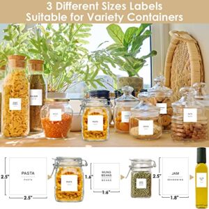 434 Pcs Kitchen Pantry Labels for Food Containers with DIY Blank Labels, 3 Sizes Preprinted Minimalist Waterproof Pantry Kitchen Labels, Pantry Kitchen Organization Labels for Jars, Bottles, Boxes