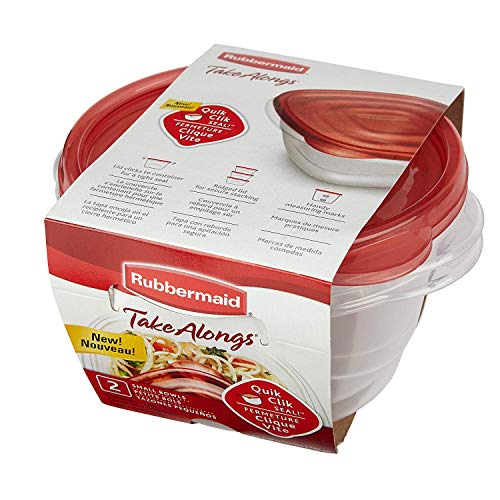 Rubbermaid TakeAlongs Small Bowl Food Storage Containers, 3.2 Cup, 2 Count (Pack of 3) Total 6 Containers