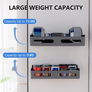 Magnetic Spice Rack Organizer for Refrigerator, LIDTOP 4pcs Hanging Spice Rack Wall Mount Metal Seasoning Organizer Rack Moveable Space Saver Fridge Spice Organizer for Refrigerator and Microwave Oven