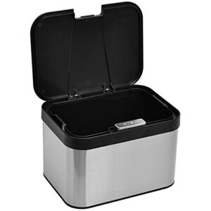 Compost Bin for Kitchen Countertop, Dullrout Compost Bucket Indoor Kitchen Sealed, Food Waste Caddy, 1.13 Gallon Kitchen Compost Container with Lid, Compact and Easy Clean, Black Matte