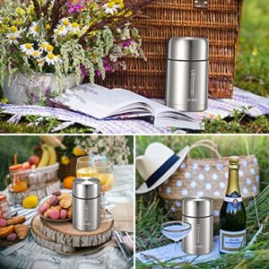 Food Jar - 27oz Vacuum Insulated Stainless Steel Lunch Thermos, Leak Proof Soup Containers with bag for Hot or Cold Food (Grey)