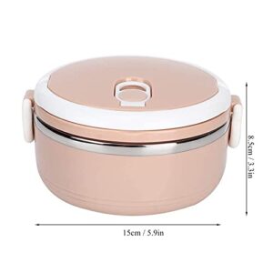 Bento Lunch Box, Keep Food Fresh Containers 304 Steel Box for Kids Adults School Pink