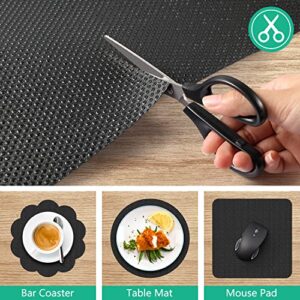 Black Shelf Liners for Kitchen Cabinets Non-Adhesive, Non-Slip Drawer Liner, Waterproof Refrigerator Liners, Fridge Liners and Mats Washable Plastic Pantry Liner for Shelves, Bathroom Cupboard Liner