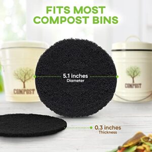 Third Rock Charcoal Filter Replacements for Kitchen Compost Bin - 12 Pack - 5.1 inches in Diameter | Designed to Fit 1 Gallon Third Rock Compost Bin | Premium Extra Thick Filters | 3 Years Supply