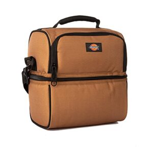 dickies insulated multi-compartment lunch box reusable beach cooler tote bag (duck brown)
