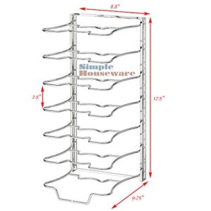 Simple Houseware 7 Adjustable Compartments Pot and Pan Organizer Rack Lid Holder, Chrome