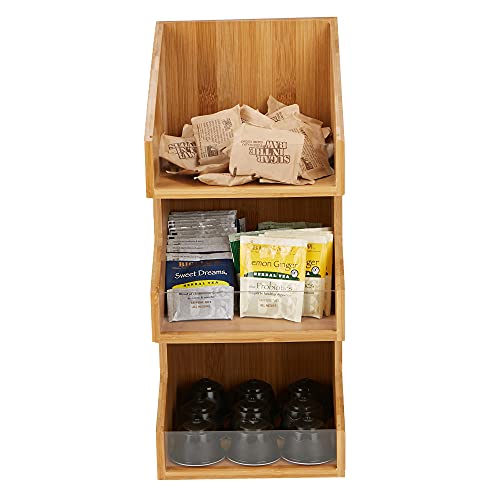 Mind Reader Coffee Condiment and Accessories Caddy Organizer, Bamboo Brown