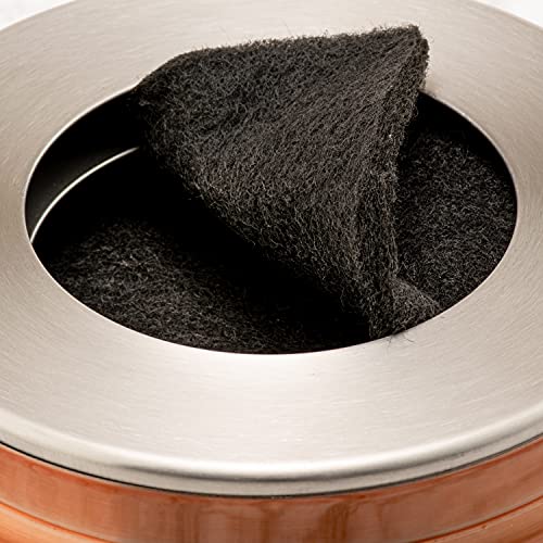 RED FACTOR Premium Compost Bin for Kitchen Countertop - Stainless Steel Food Waste Bucket with Innovative Dual Filter Technology - Includes Spare Filters (Matt Copper, 1.3 Gallon)