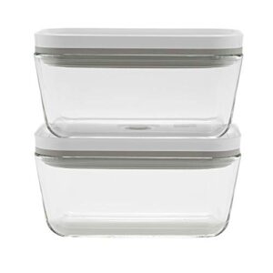 zwilling fresh & save 2-piece medium glass airtight food storage container, meal prep container