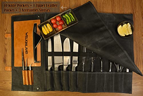 14-Pockets Knife roll, Leather knife roll, Knife roll canvas, Knife bag holders, Knife roll bag, Chef bag, Chef knife bag, Chef knife roll, Chef knife roll bag, Pocket knife roll, Knife bags for chefs