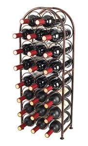 pag 23 bottles arched freestanding floor metal wine rack wine bottle holders stands, antique brown