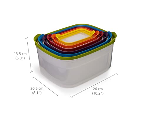 Joseph Joseph Nest Plastic Food Storage Containers Set with Lids Airtight Microwave Safe, 12-Piece, Multi-color