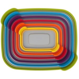 Joseph Joseph Nest Plastic Food Storage Containers Set with Lids Airtight Microwave Safe, 12-Piece, Multi-color