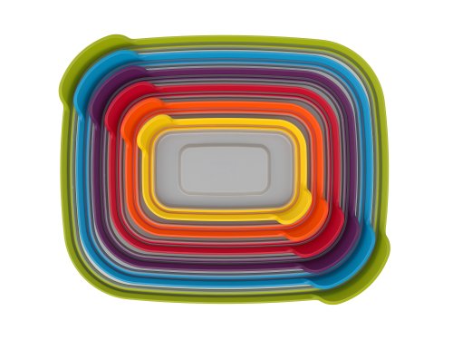 Joseph Joseph Nest Plastic Food Storage Containers Set with Lids Airtight Microwave Safe, 12-Piece, Multi-color